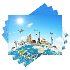 Jogo Americano com 4 peças - Mundo - Viagem - 1219Jo