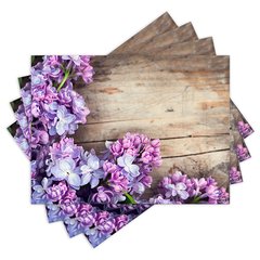 Jogo Americano com 4 peças - Flores - Floral - 1227Jo
