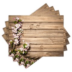 Jogo Americano com 4 peças - Flores - Floral - 1230Jo