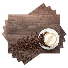 Jogo Americano com 4 peças - Café - Coffee - Cafeteria - 1244Jo