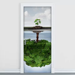 Adesivo Decorativo de Porta - Árvore - Natureza - 1247cnpt