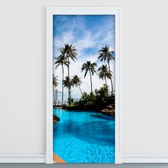 Adesivo Decorativo de Porta - Coqueiros - 1256cnpt