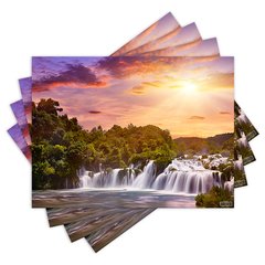 Jogo Americano com 4 peças - Cachoeira - Natureza - Paisagem - 1266Jo