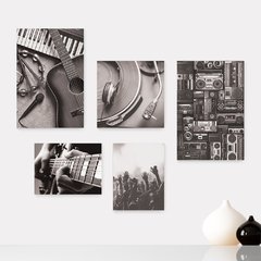 Kit 5 Placas Decorativas - Música Show Toca Discos Casa Quarto Sala - 126ktpl5