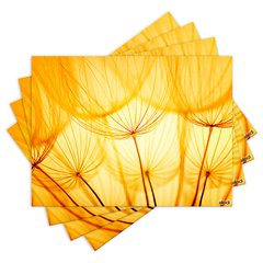Jogo Americano com 4 peças - Flores - Dente de Leão - 1280Jo