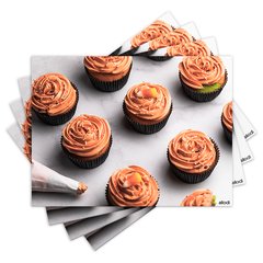 Jogo Americano com 4 peças - Cupcakes - Doces - 1291Jo