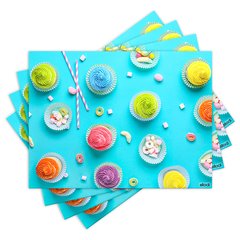 Jogo Americano com 4 peças - Cupcakes - Doces - 1294Jo
