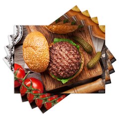 Jogo Americano com 4 peças - Hambúrguer - Hamburgueria - 1298Jo