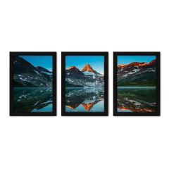 Kit Com 3 Quadros - Lago Montanha Paisagem - 129kq02p - comprar online