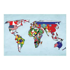 Painel Adesivo de Parede - Mapa Mundi - Mundo - 1300pn - comprar online