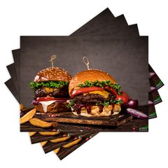 Jogo Americano com 4 peças - Hambúrguer - Hamburgueria - 1301Jo