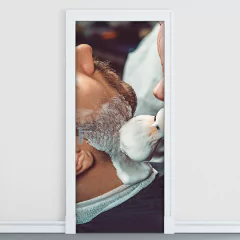 Adesivo Decorativo de Porta - Barbearia - 1308cnpt
