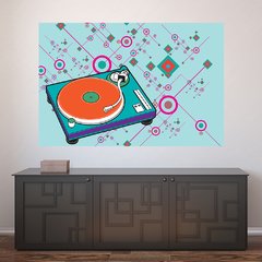 Painel Adesivo de Parede - Toca Disco - Música - 1312pn