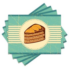 Jogo Americano com 4 peças - Doces - Bolo - 1313Jo