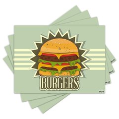 Jogo Americano com 4 peças - Hambúrguer - Hamburgueria - 1319Jo