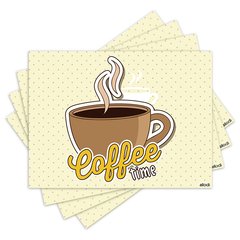 Jogo Americano com 4 peças - Café - Coffee - Cafeteria - 1323Jo