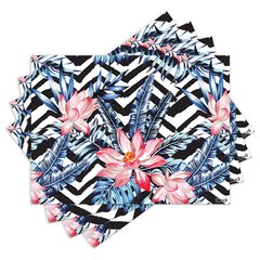 Jogo Americano com 4 peças - Floral - Abstrato - 1324Jo