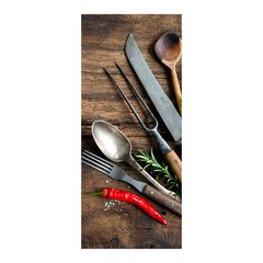 Adesivo Decorativo de Porta - Utensílios de Cozinha - 1329cnpt na internet