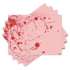 Jogo Americano com 4 peças - Floral - Flores - 1338Jo