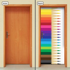 Adesivo Decorativo de Porta - Lápis de Cor - 1338cnpt - comprar online