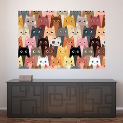Painel Adesivo de Parede - Gatinhos - Pet Shop - 1346pn