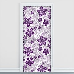 Adesivo Decorativo de Porta - Flores - 1349cnpt