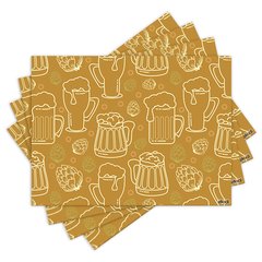 Jogo Americano com 4 peças - Cerveja - Beer - 1359Jo