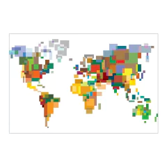 Painel Adesivo de Parede - Mapa Mundi - Mundo - 1359pn - comprar online