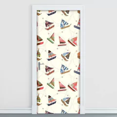 Adesivo Decorativo de Porta - Barcos - Infantil - 1366cnpt
