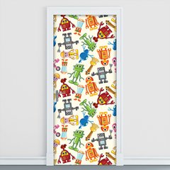 Adesivo Decorativo de Porta - Robôs - Infantil - 1367cnpt