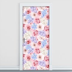 Adesivo Decorativo de Porta - Flores - 1383cnpt