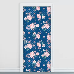 Adesivo Decorativo de Porta - Flores - 1384cnpt
