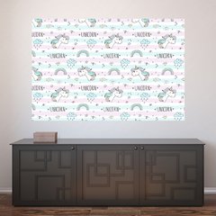 Painel Adesivo de Parede - Unicórnios - Infantil - 1384pn