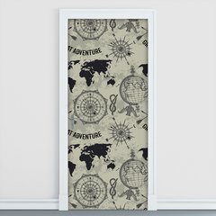 Adesivo Decorativo de Porta - Mapa Mundi - 1394cnpt