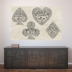 Painel Adesivo de Parede - Naipes de Baralho - 1396pn