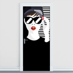 Adesivo Decorativo de Porta - Fashion - Mulher - 1398cnpt