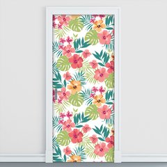 Adesivo Decorativo de Porta - Flores - 1409cnpt