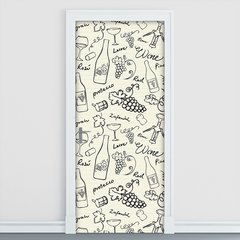 Adesivo Decorativo de Porta - Vinho - 1421cnpt