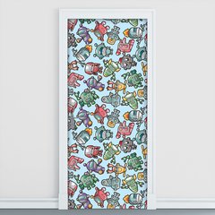 Adesivo Decorativo de Porta - Robôs - Infantil - 1457cnpt