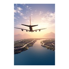 Painel Adesivo de Parede - Pôr do Sol - Avião - 1459pn - comprar online