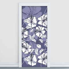 Adesivo Decorativo de Porta - Flores - 1472cnpt