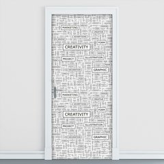 Adesivo Decorativo de Porta - Criatividade - 1484cnpt