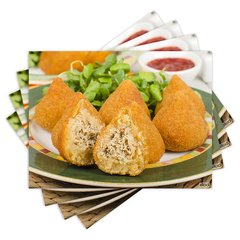 Jogo Americano com 4 peças - Coxinha - Salgado - Lanchonete - 1488Jo