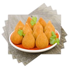 Jogo Americano com 4 peças - Coxinha - Salgado - Lanchonete - 1489Jo
