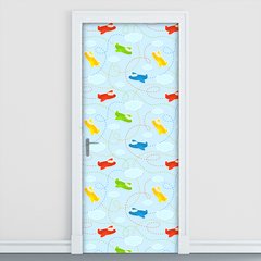 Adesivo Decorativo de Porta - Aviões - Infantil - 1490cnpt