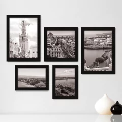 Kit Com 5 Quadros Decorativos - Espanha Paisagem Mundo - 149kq01