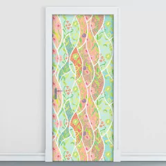Adesivo Decorativo de Porta - Flores - 1501cnpt