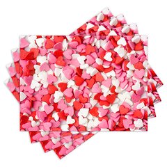 Jogo Americano com 4 peças - Corações - Love - Amor - 1502Jo