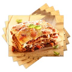 Jogo Americano com 4 peças - Lasanha - Comida - 1503Jo