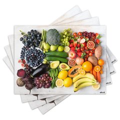 Jogo Americano com 4 peças - Frutas - Legumes - 1505Jo
